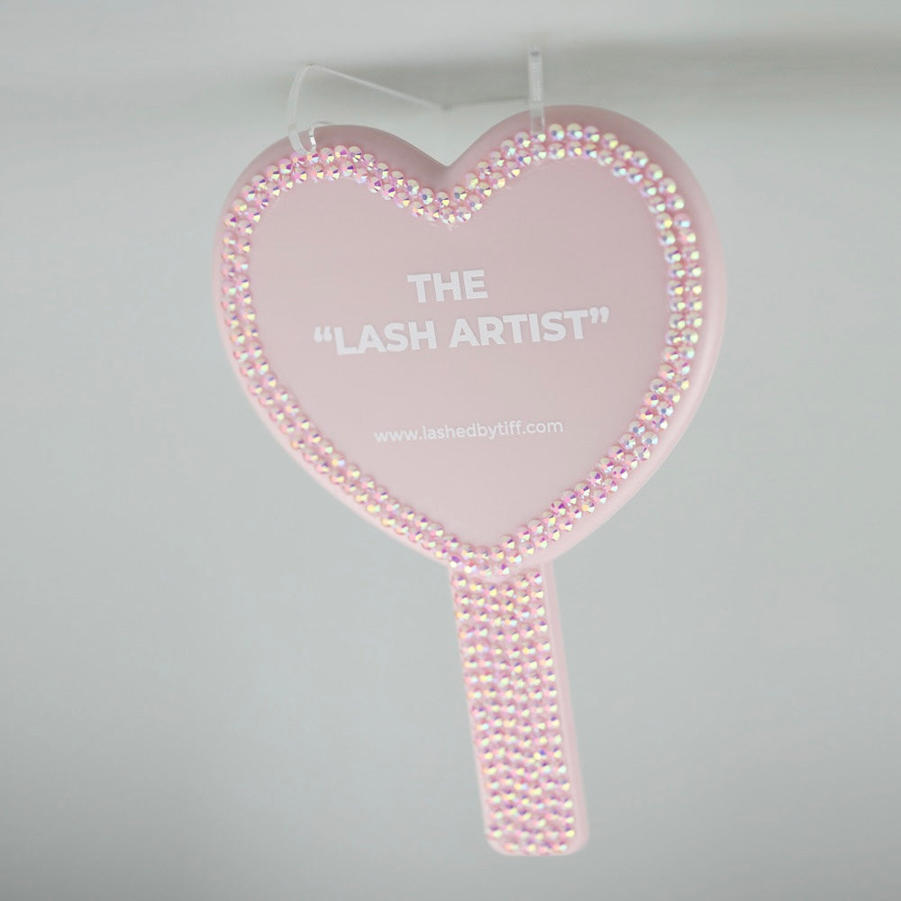 Bedazzled heart show mirror