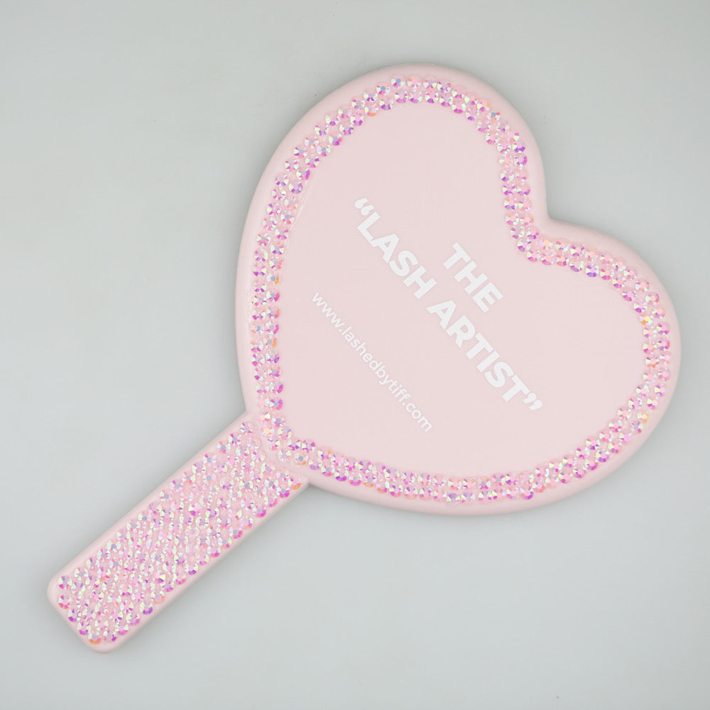 Bedazzled heart show mirror